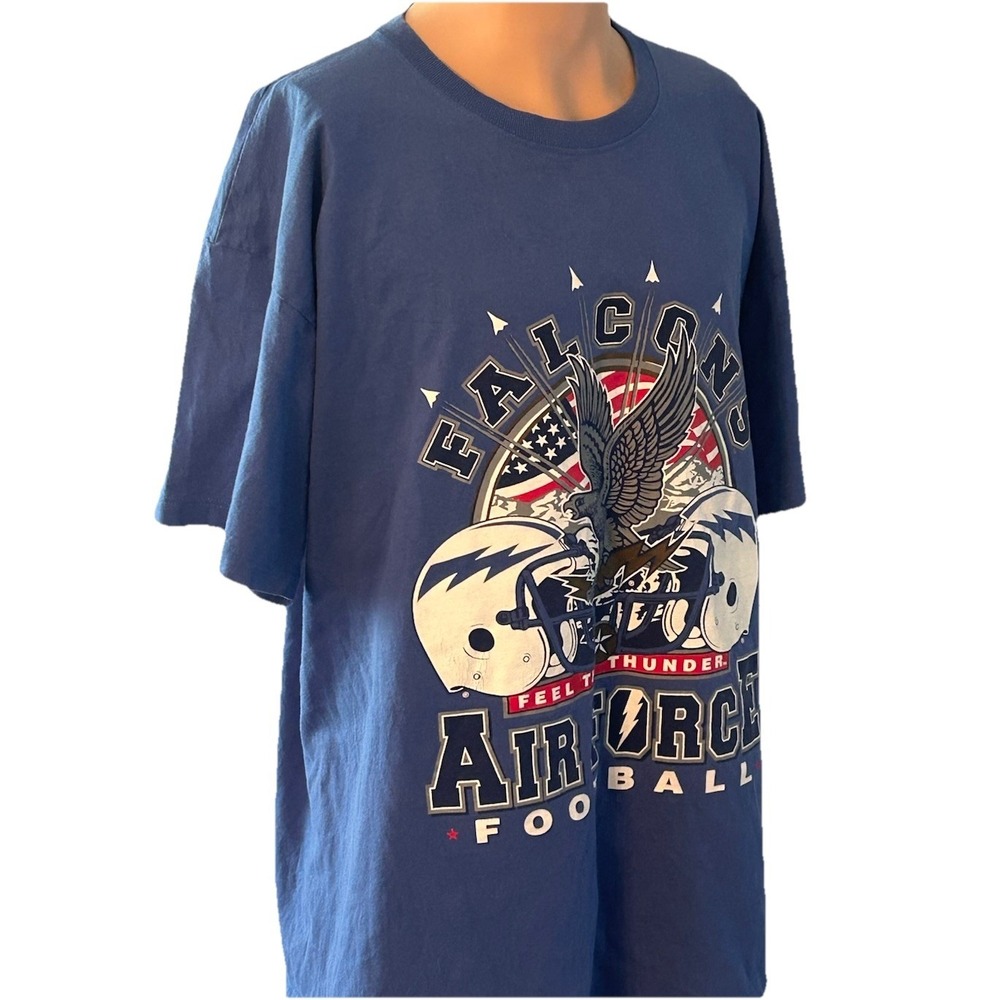 Air Force Falcons Football Mens XL NCAA Football Tee T-Shirt "Feel The Thunder" - Picture 4 of 7